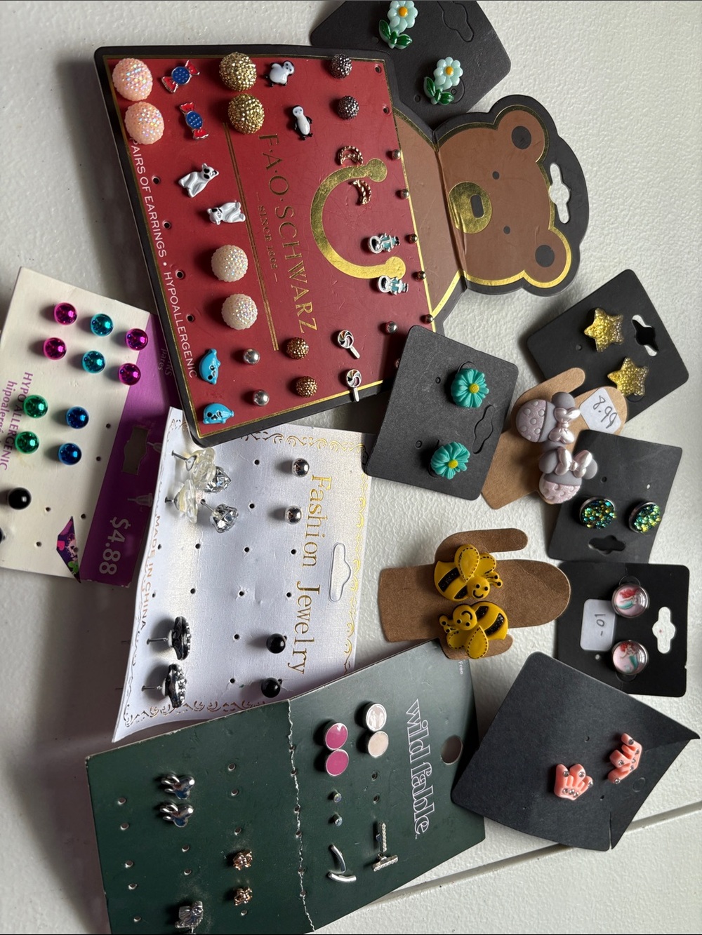 Assorted Kids Earrings Set in Multiple Colors - Mixed Brands 41 Pairs